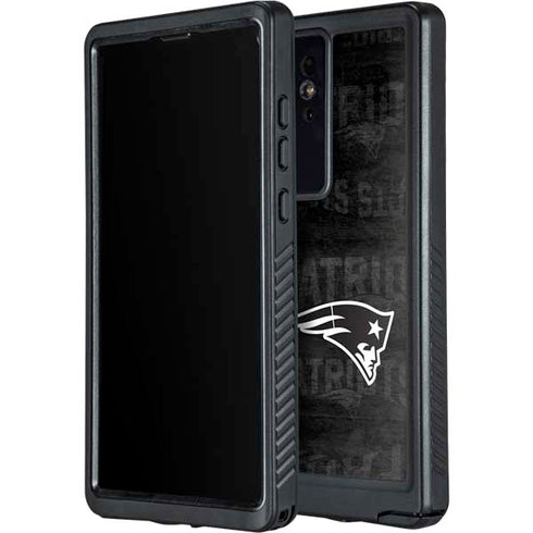 NFL New England Patriots Black & White Galaxy S24 Ultra Waterproof Case