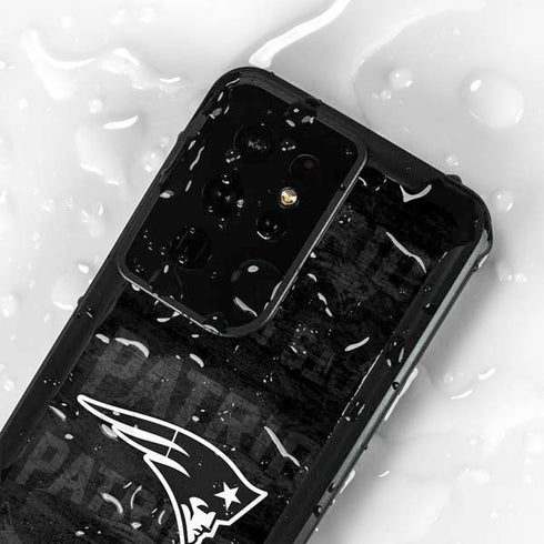 NFL New England Patriots Black & White Galaxy S24 Ultra Waterproof Case