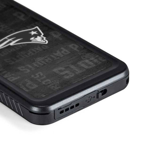 NFL New England Patriots Black & White Galaxy S24 Waterproof Case