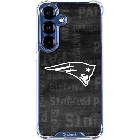 NFL New England Patriots Black & White Galaxy S25 Plus Clear Case