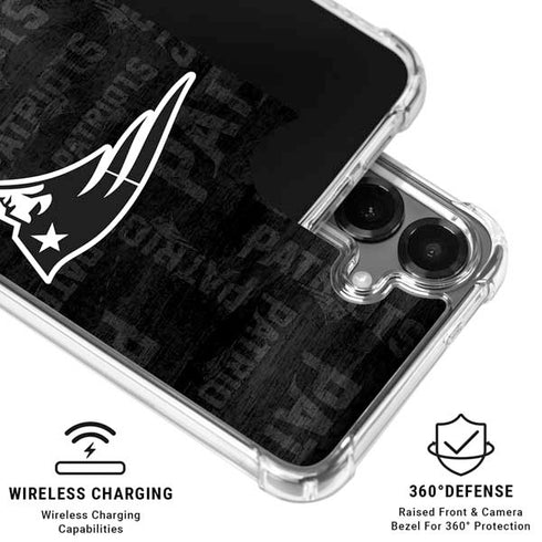 NFL New England Patriots Black & White Galaxy S26 Plus Clear Case