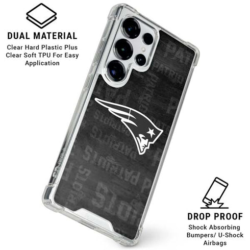 NFL New England Patriots Black & White Galaxy S26 Ultra Clear Case