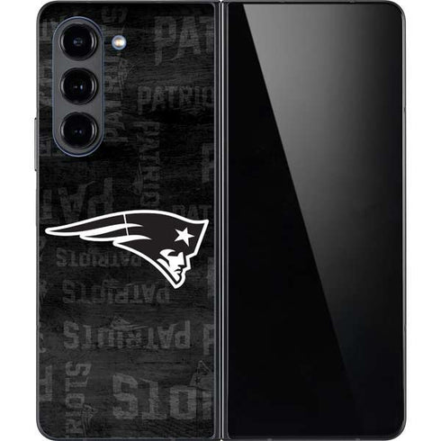 NFL New England Patriots Black & White Galaxy Z Fold5 5G Skin
