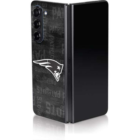 NFL New England Patriots Black & White Galaxy Z Fold5 5G Skin