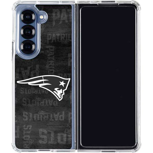 NFL New England Patriots Black & White Galaxy Z Fold7 Clear Case