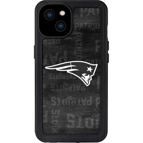 NFL New England Patriots Black & White iPhone 15 Plus Waterproof Case