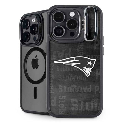 NFL New England Patriots Black & White iPhone 15 Pro Max Kickstand Case