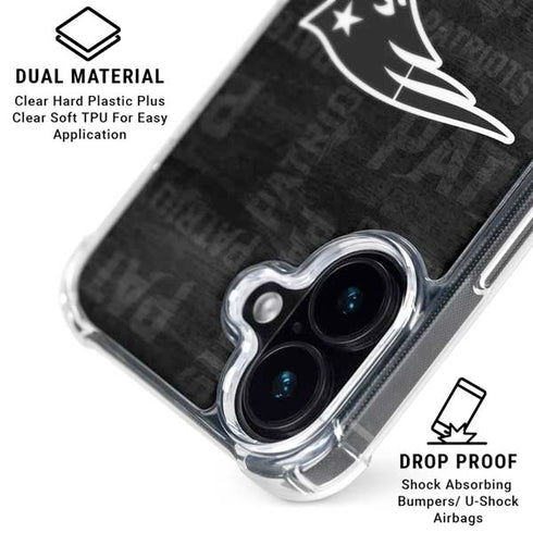 NFL New England Patriots Black & White iPhone 16 MagSafe Case