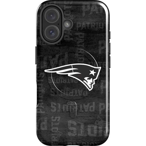 NFL New England Patriots Black & White iPhone 16 Magsafe Impact Case