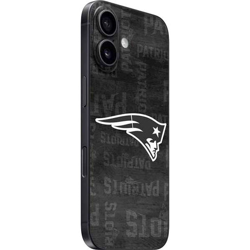 NFL New England Patriots Black & White iPhone 16 Plus Skin