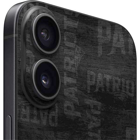 NFL New England Patriots Black & White iPhone 16 Plus Skin