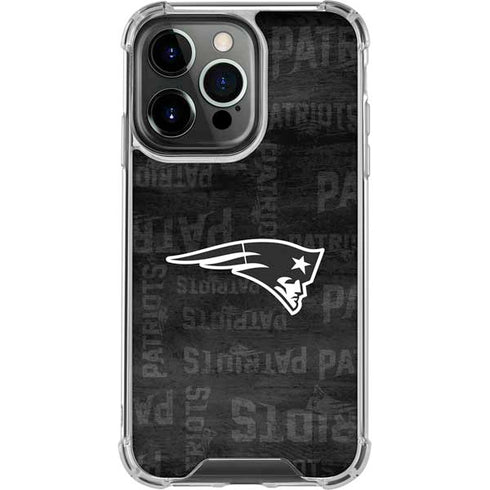 NFL New England Patriots Black & White iPhone 16 Pro Clear Case