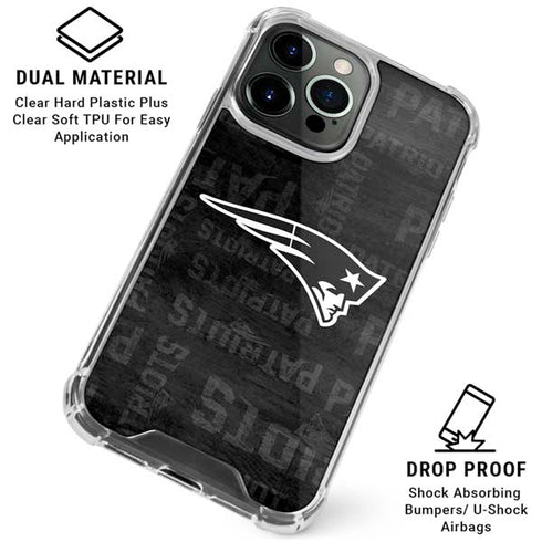 NFL New England Patriots Black & White iPhone 16 Pro Clear Case