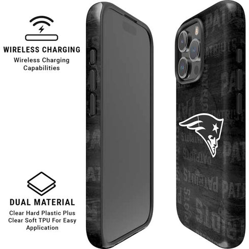 NFL New England Patriots Black & White iPhone 16 Pro Max Magsafe Impact Case