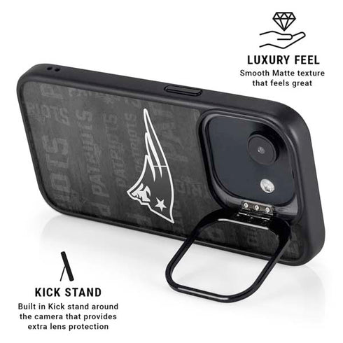 NFL New England Patriots Black & White iPhone 16e Kickstand Case