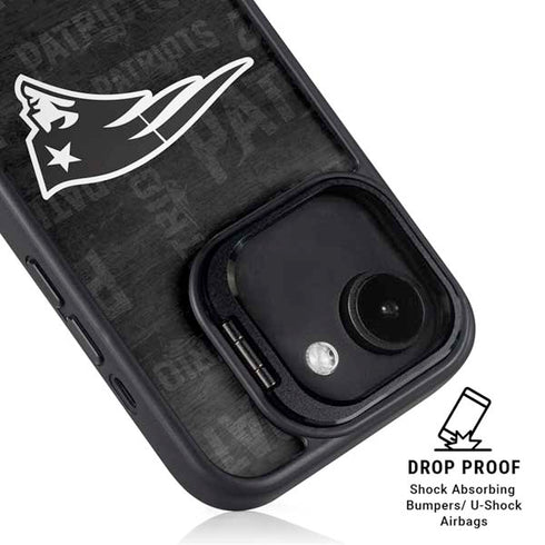 NFL New England Patriots Black & White iPhone 16e Kickstand Case