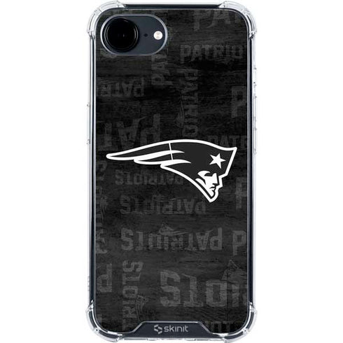 NFL New England Patriots Black & White iPhone 16e Clear Case