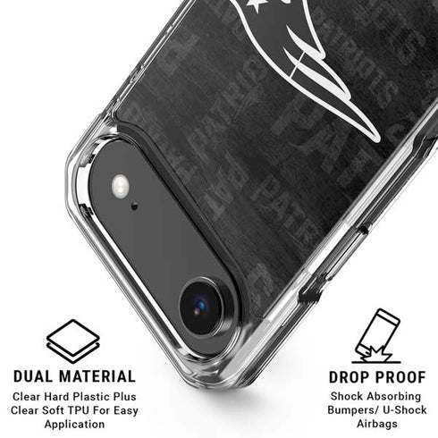 NFL New England Patriots Black & White iPhone 17 Air Clear Case