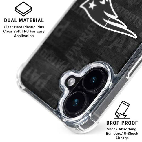 NFL New England Patriots Black & White iPhone 17 Clear Case