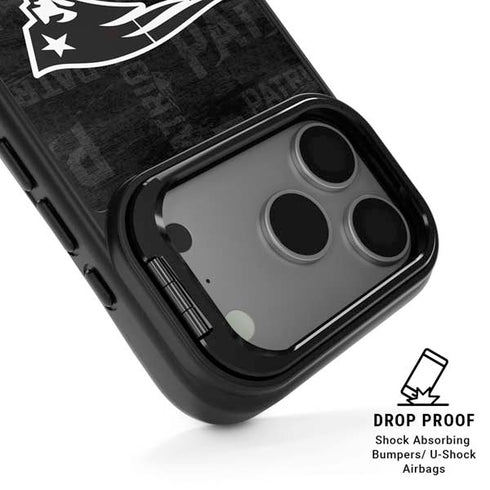 NFL New England Patriots Black & White iPhone 17 Pro Kickstand Case