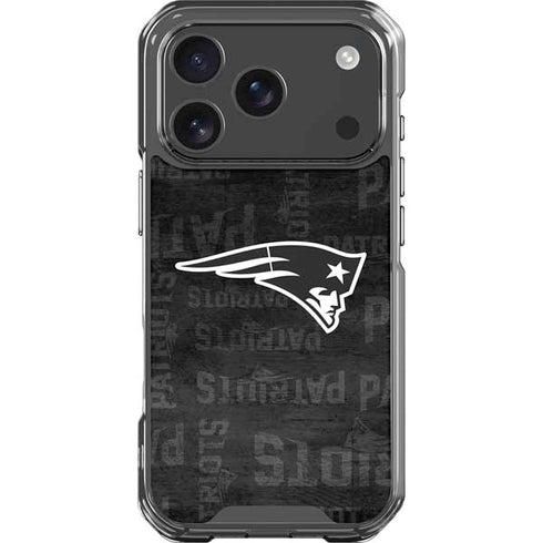 NFL New England Patriots Black & White iPhone 18 Pro Clear Case