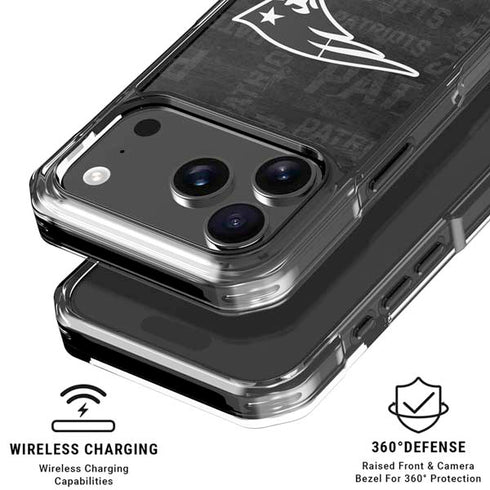 NFL New England Patriots Black & White iPhone 18 Pro Clear Case