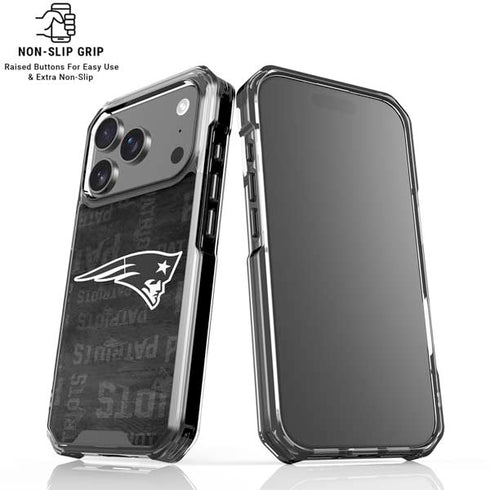 NFL New England Patriots Black & White iPhone 18 Pro Clear Case