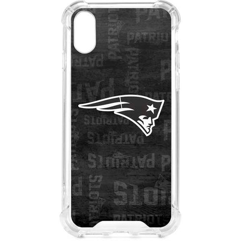 NFL New England Patriots Black & White iPhone XS Clear Case