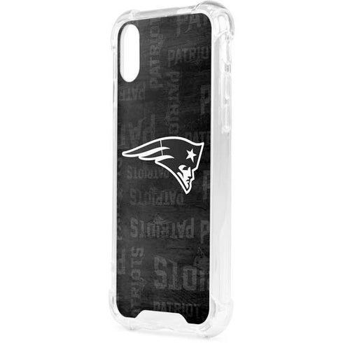 NFL New England Patriots Black & White iPhone XS Clear Case