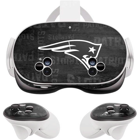 NFL New England Patriots Black & White Meta Quest 3S Skin