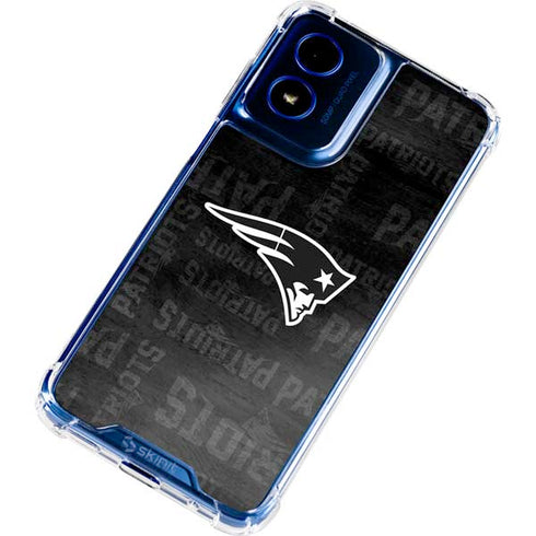 NFL New England Patriots Black & White Moto G 5G (2024) Clear Case