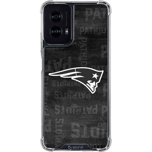 NFL New England Patriots Black & White Moto G Power 5G (2024) Clear Case