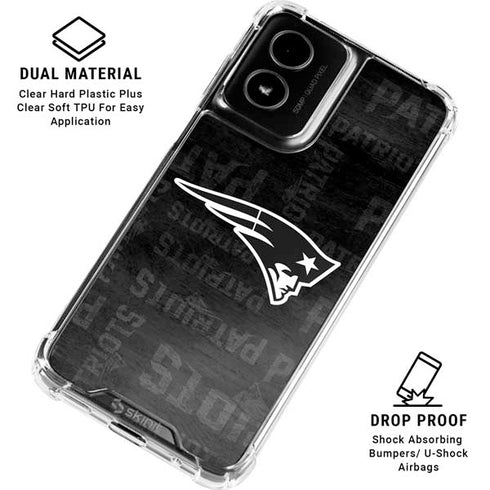 NFL New England Patriots Black & White Moto G Power 5G (2024) Clear Case