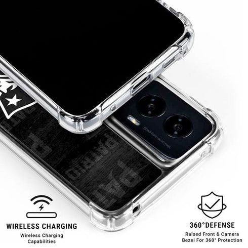 NFL New England Patriots Black & White Moto G Power 5G (2024) Clear Case