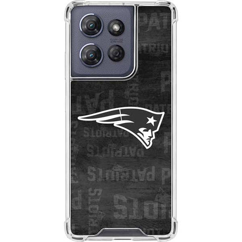 NFL New England Patriots Black & White Moto G Power 5G (2025) Clear Case