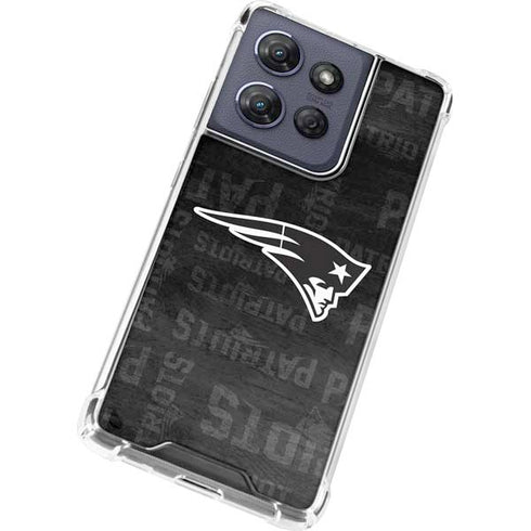 NFL New England Patriots Black & White Moto G Power 5G (2025) Clear Case