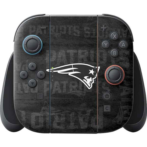NFL New England Patriots Black & White Nintendo Switch 2 (2025) Joy-Con Controller Skin