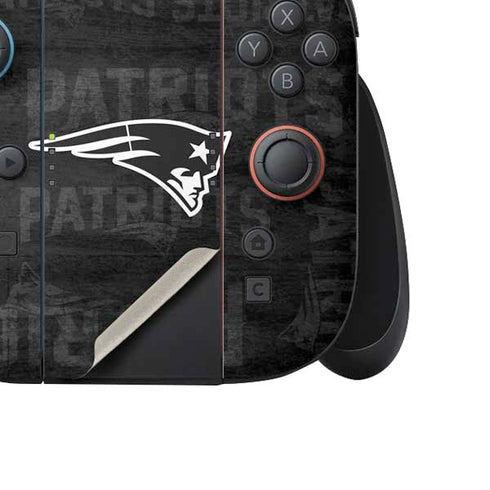 NFL New England Patriots Black & White Nintendo Switch 2 (2025) Joy-Con Controller Skin