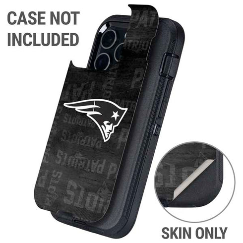 NFL New England Patriots Black & White Otterbox Defender iPhone Skin
