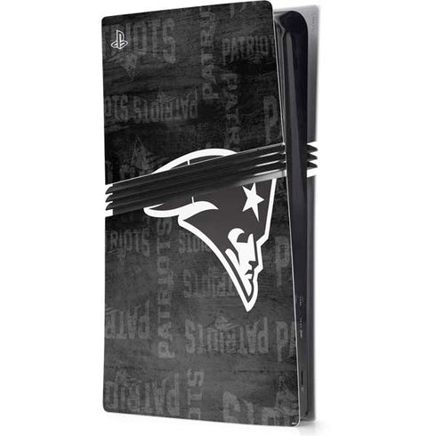 NFL New England Patriots Black & White PS5 Pro Console Skin