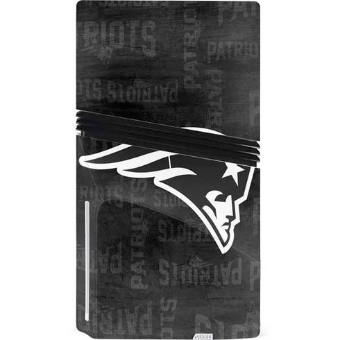 NFL New England Patriots Black & White PS5 Pro Disk Bundle Skin