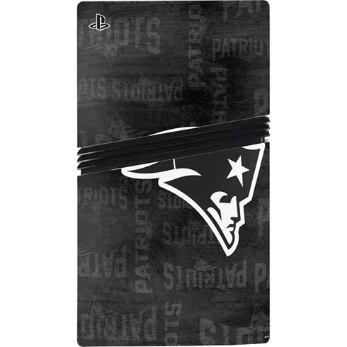 NFL New England Patriots Black & White PS5 Pro Disk Console Skin