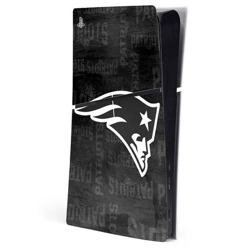NFL New England Patriots Black & White PS5 Slim Digital Edition Console Skin