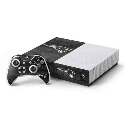 NFL New England Patriots Black & White Xbox One S All-Digital Edition Bundle Skin