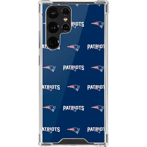 NFL New England Patriots Blitz Series Galaxy S22 Ultra Clear Case