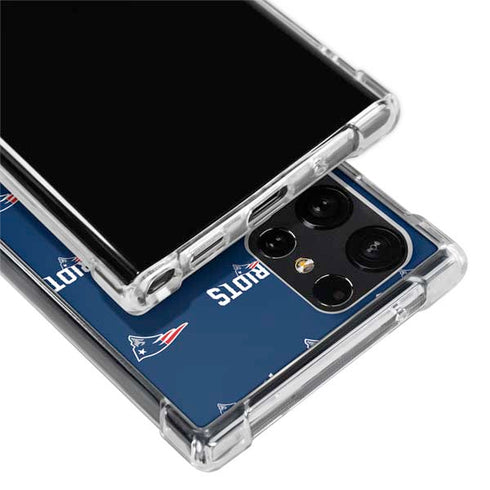 NFL New England Patriots Blitz Series Galaxy S22 Ultra Clear Case