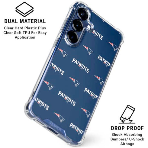 NFL New England Patriots Blitz Series Galaxy S25 Plus Clear Case