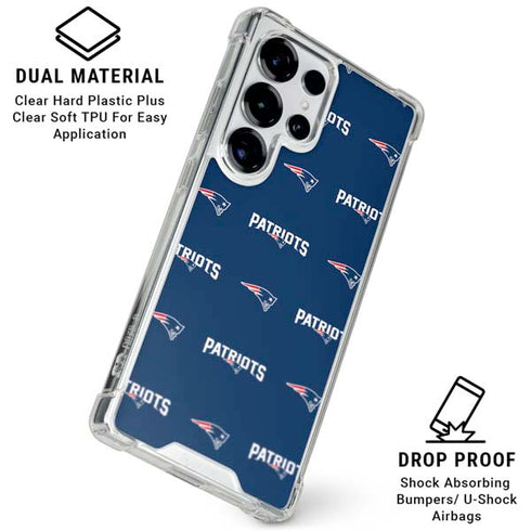 NFL New England Patriots Blitz Series Galaxy S25 Ultra Clear Case