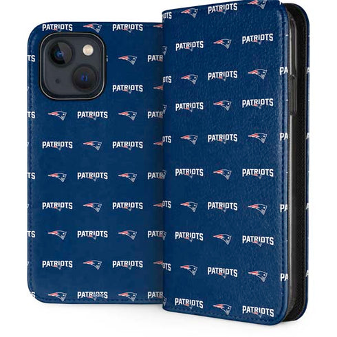 NFL New England Patriots Blitz Series iPhone 15 Plus Folio Case