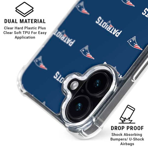 NFL New England Patriots Blitz Series iPhone 16 Plus Clear Case